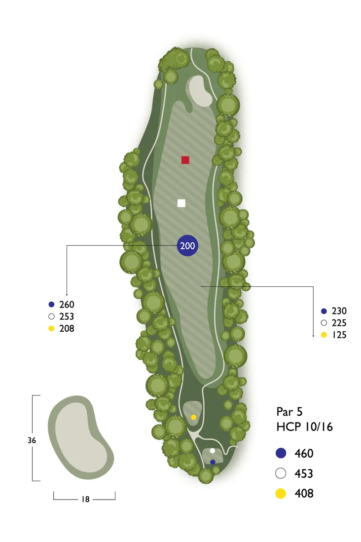 Overhead guide for hole 16, Sair Fecht